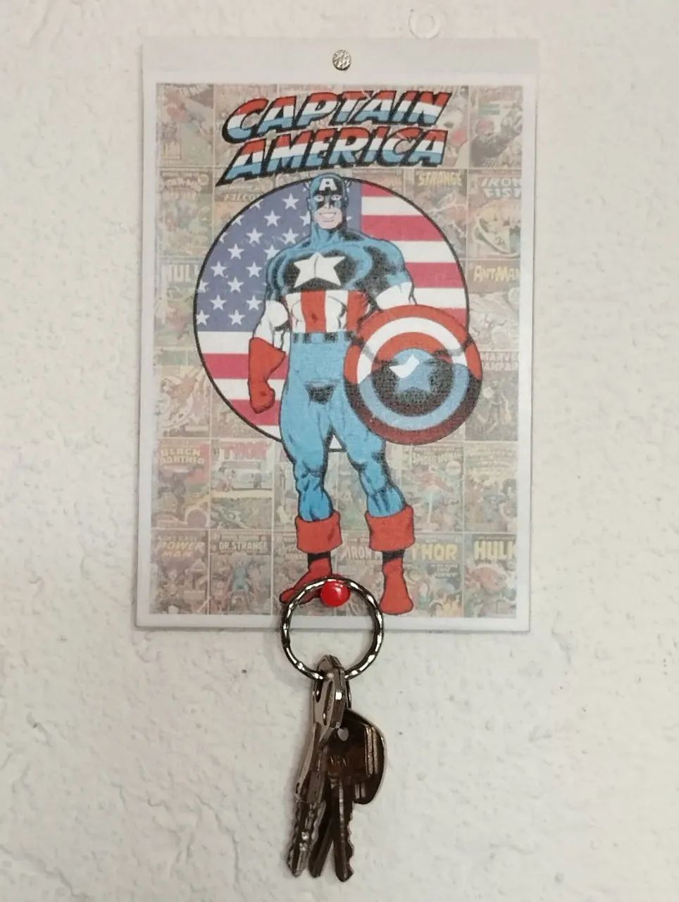 Placa porta chaves Decorativa Capitão América - Marvel - Foto 3