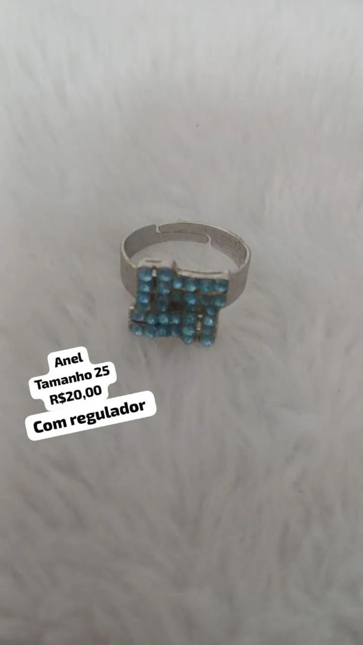 Anel Vintage com Detalhes em Azul - Tamanho 25 - Foto 3