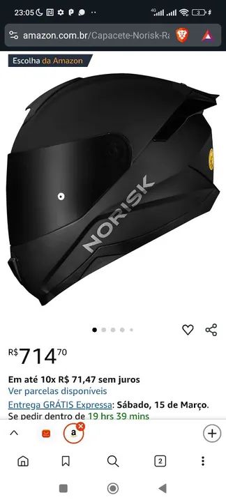 Capacete norisk novo na caixa + viseira fumê leia a descrição  - Foto 3