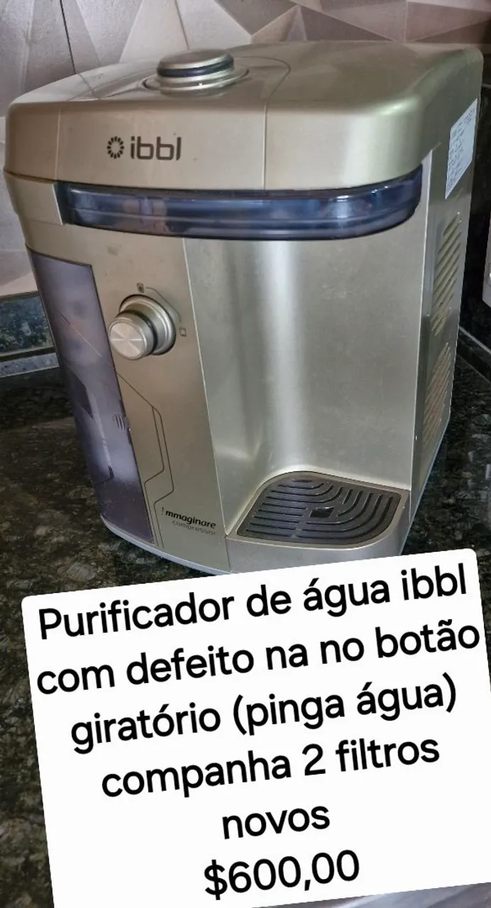 Purificador de água ibbl com defeito no botão