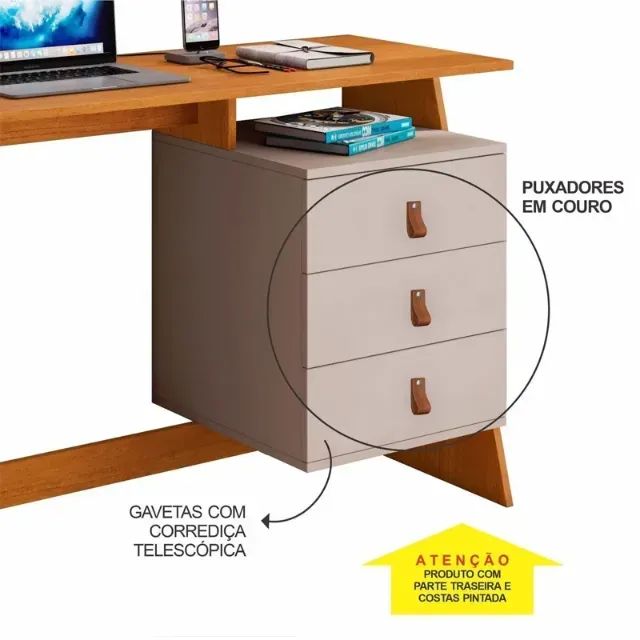 Escrivaninha Gaby Cinamomo/Off Larg JCM - Entrega Rápida!  - Foto 2