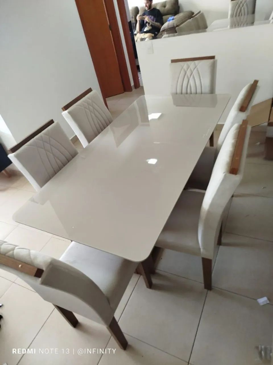 Mesa de Jantar com Tampo de Vidro e 6 Cadeiras Jade - Foto 3