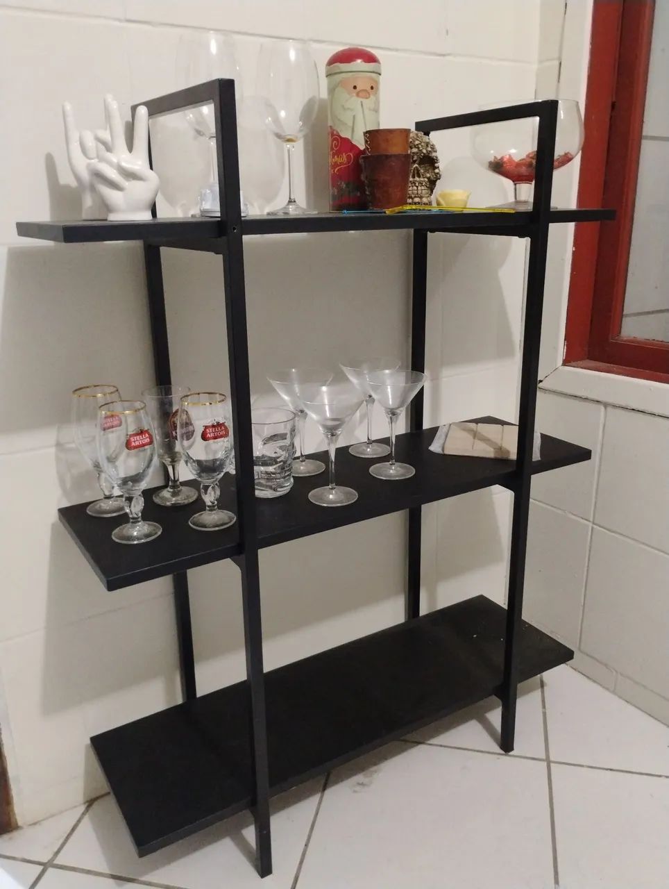 Estante de Aço com Madeira Prateleiras para Organização