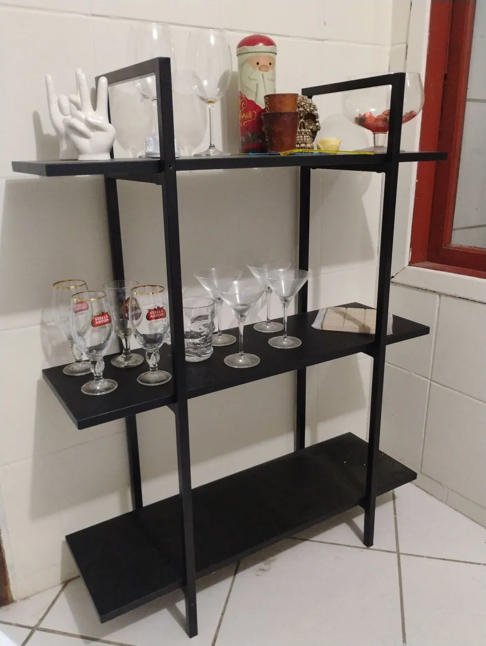 Estante de Aço com Madeira Prateleiras para Organização