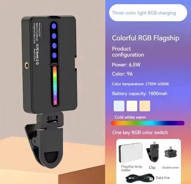 Luz de Selfie Portatil Ring Light Celular Camera - Foto 2