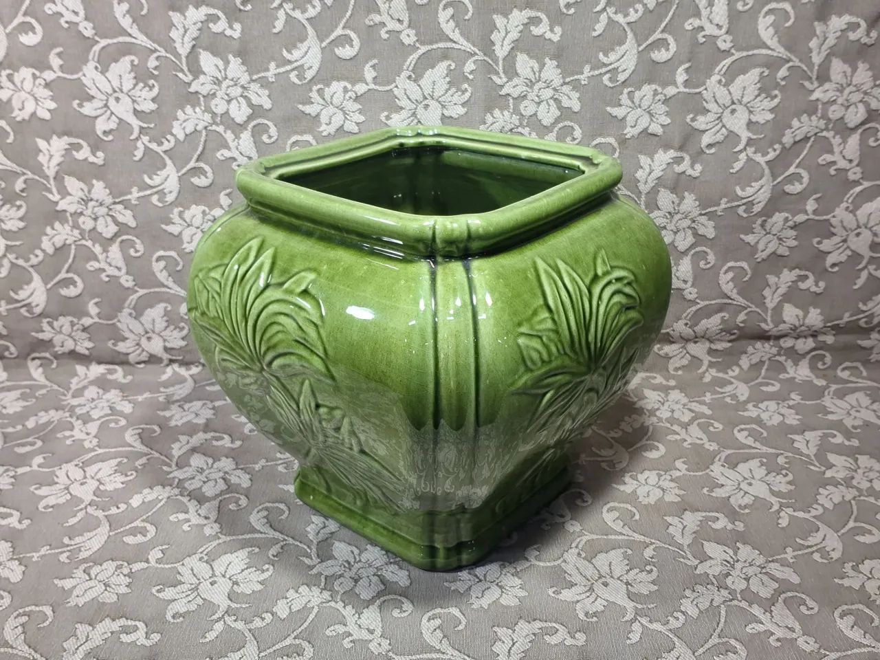 Vaso cachepot em porcelada verde - Foto 5