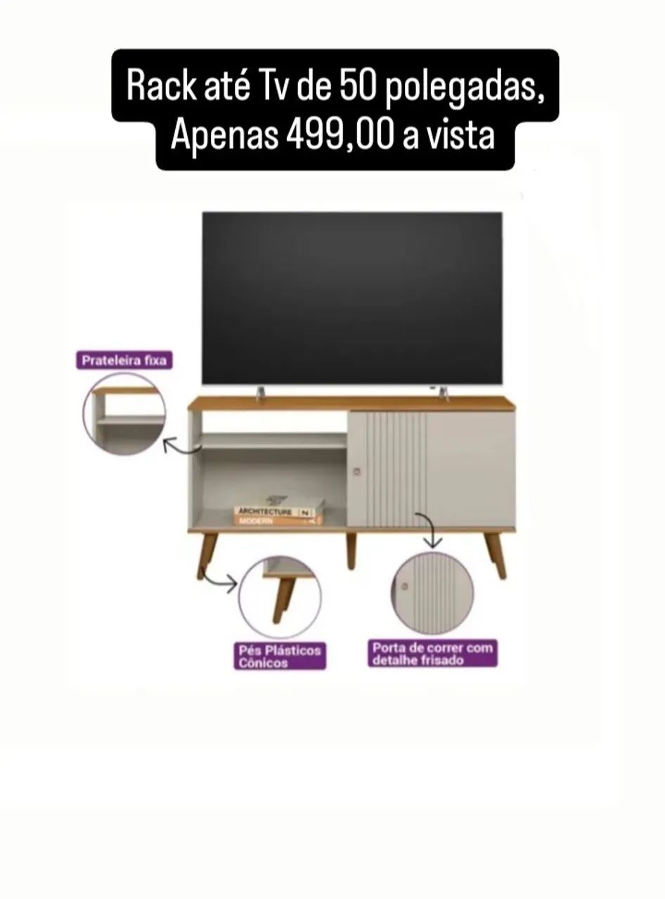 Rack para TV de até 50 polegadas - Com Frete Grátis!!
