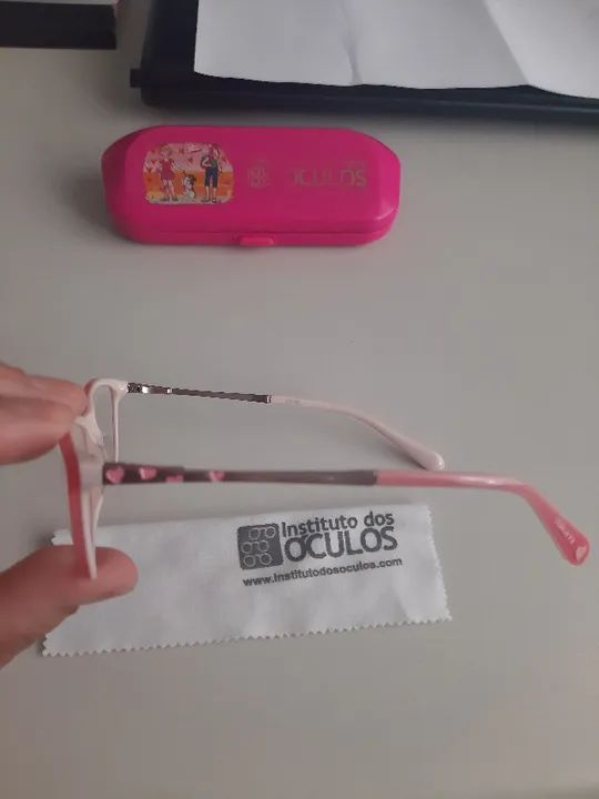 Armação de óculos Rosa com Prata  - Foto 2