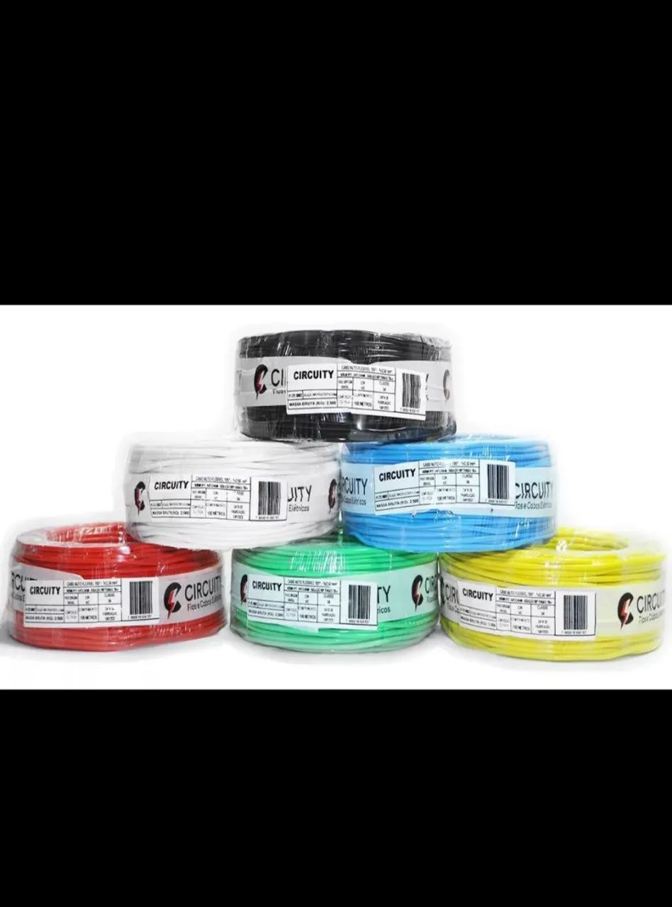 Fios e Cabos Elétricos - Várias Cores - 100 Metros