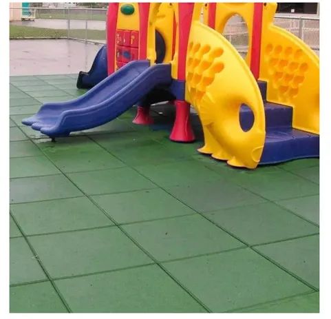 PISO DE BORRACHA SQUARE KIDS 1.00m X 1.00m 15MM - VERDE - Foto 2