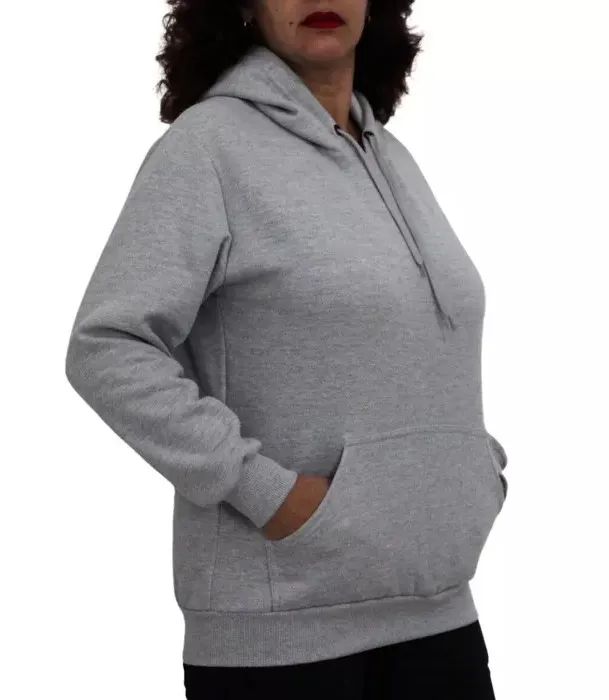 Blusa de Moletom Feminina com Capuz Grossa - Algodão - Felpada - Foto 2