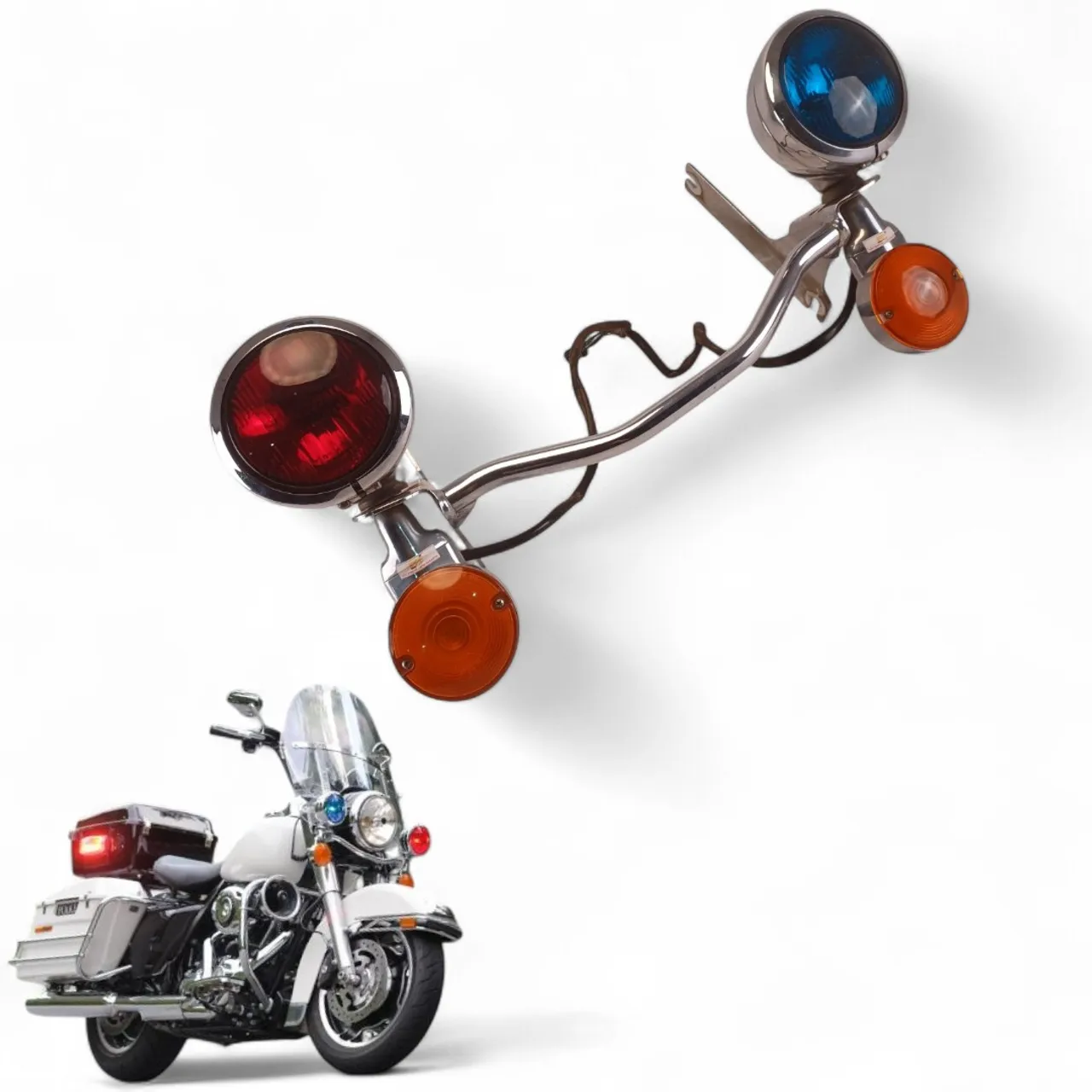 Iluminação Police Dianteira Harley Road King Police 2007