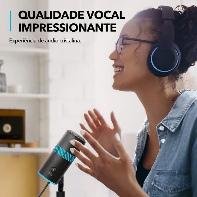 Microfone profissional COndesador ANKER/Discagem Volume/Botão Mute/Rgb/Streaming Pc-Laptop - Foto 5