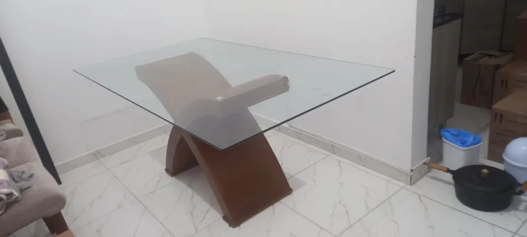 Mesa com tampo de vidro - Foto 2