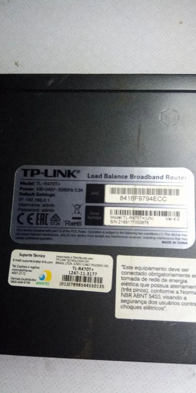 Vendo Aparelho que soma Internet TP-Link TL-470T Load Balance funcionando perfeitamente - Foto 2