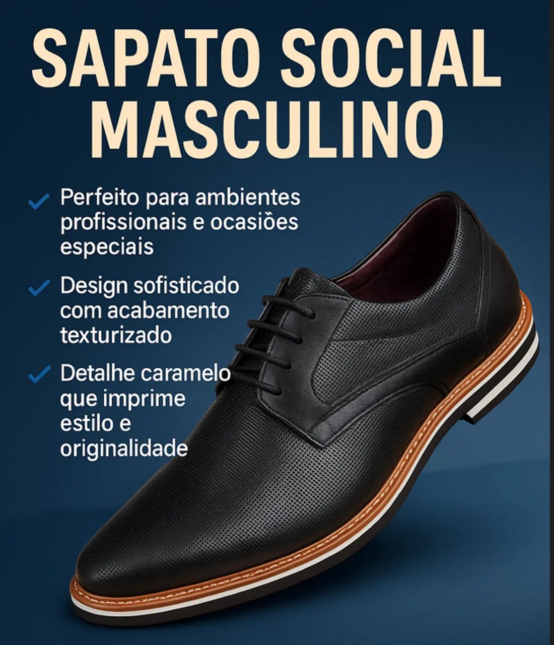 Sapato Social em Couro Legítimo