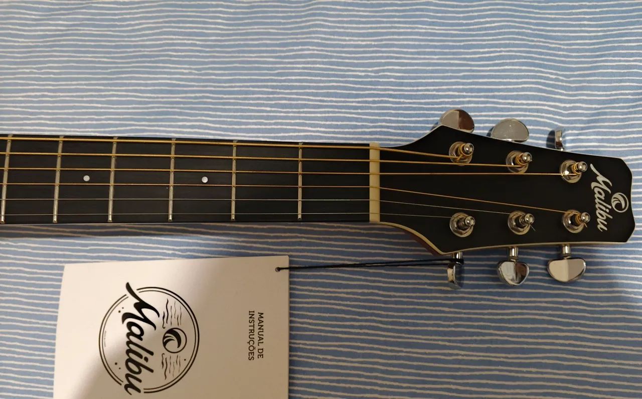 Violão Eletro-Acústico Folk Com Efeitos E Tampo Sólido Malibu Fuji Plus, Novo, Regulado - Foto 5