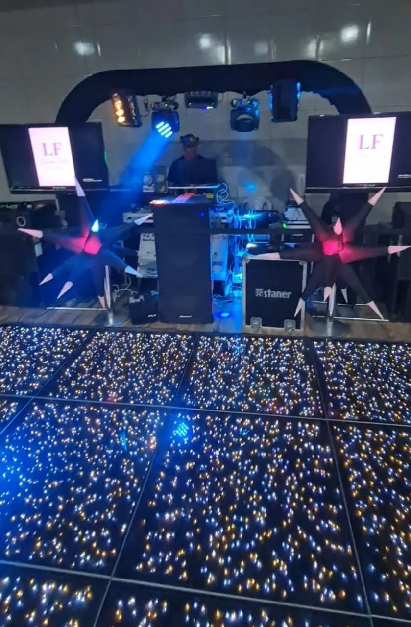 DJ SOM ESTRUTURA PISTA DE LED E PLATAFORMA 360
