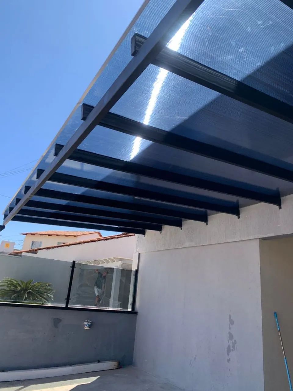 Cobertura de policarbonato para área externa
