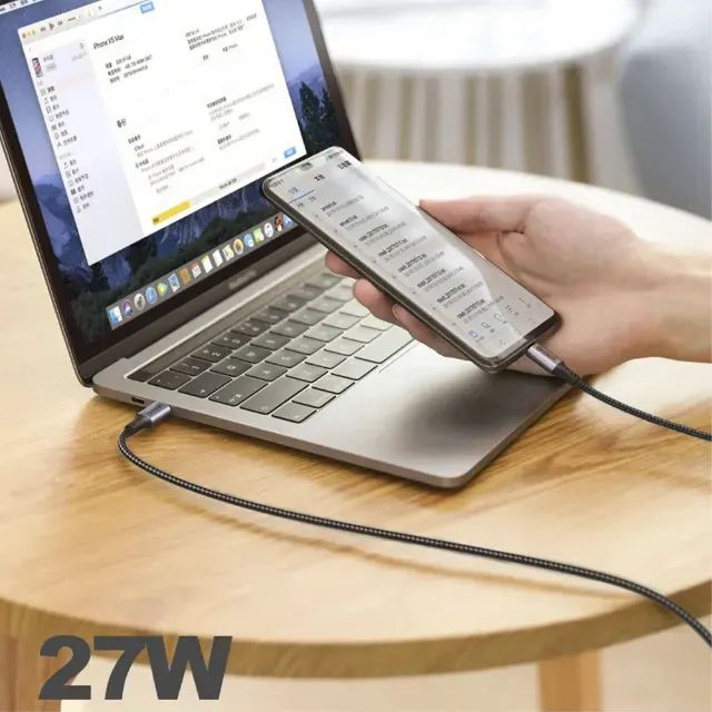 Cabo Auxiliar Hrebos USB-C para LIGHTNING - iphone, 27W, 1metro, Midnight  - Foto 4
