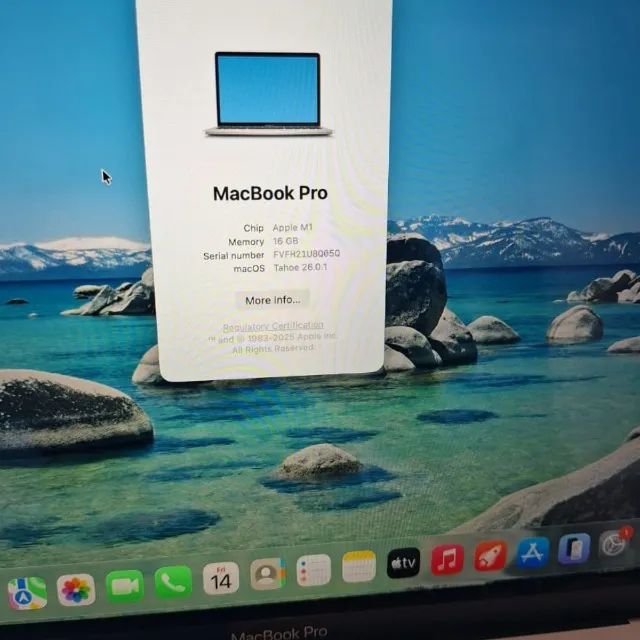 Apple Macbook Pro M1 16Gb RAM 256Gb SSD 2020 Prata Excelente