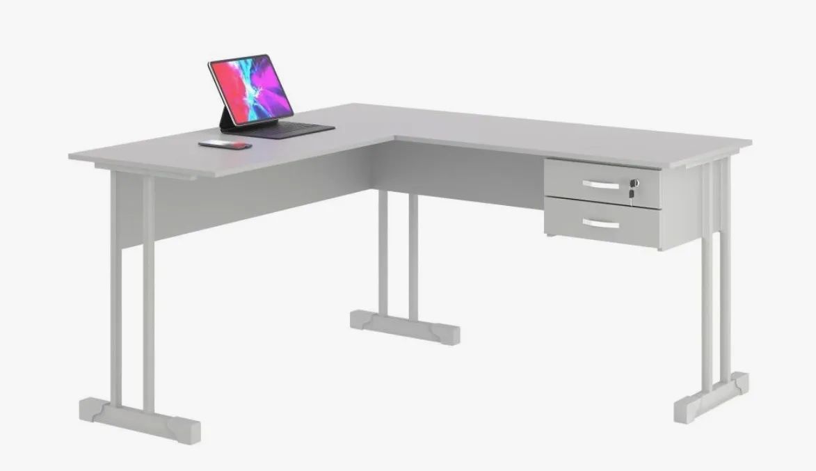 Mesa de Escritório de Canto - Branca - Nova