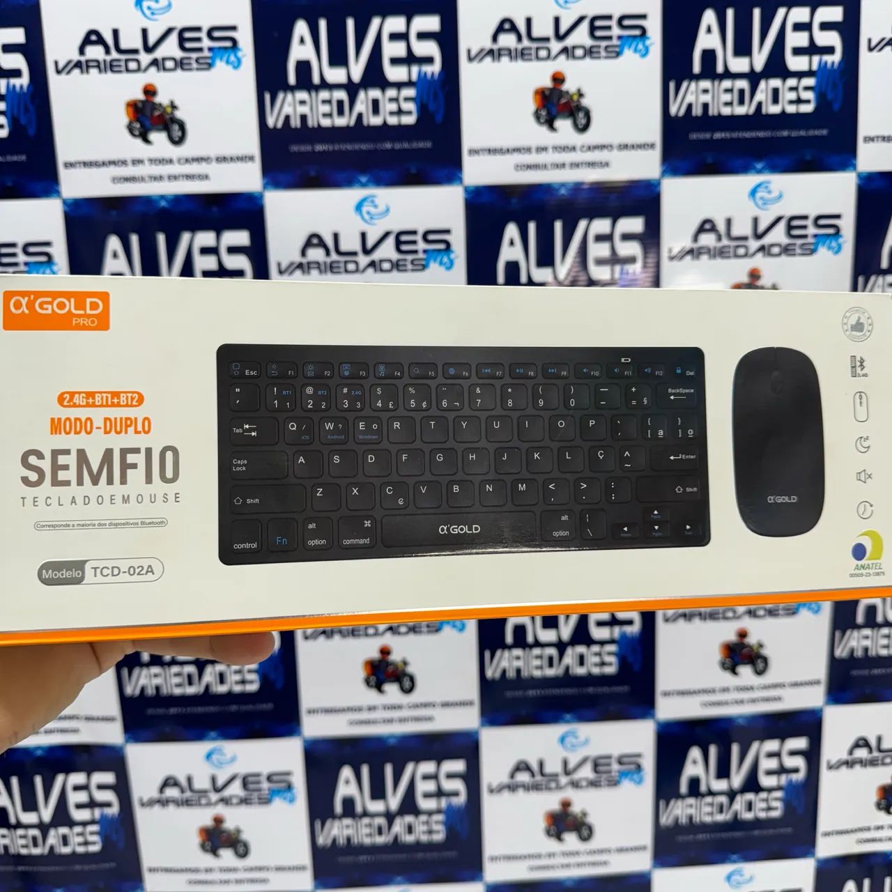 Teclado Bluetooth Sem Fio e Mouse Kit Top 