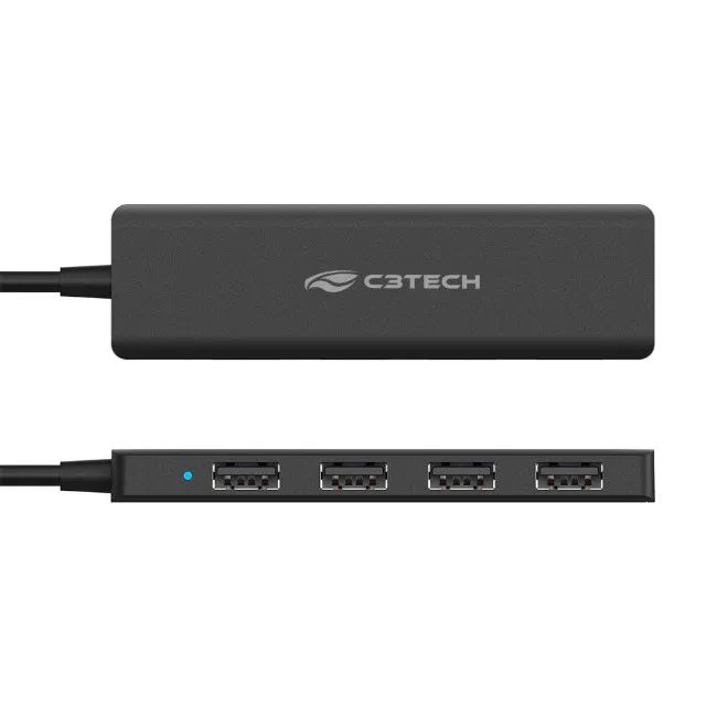 Hub USB-C 2.0 4 Portas C3Tech HU-C230BK - WZetta - Foto 2