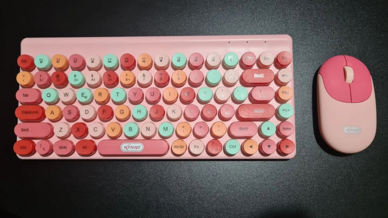 Kit Teclado e Mouse Rosa