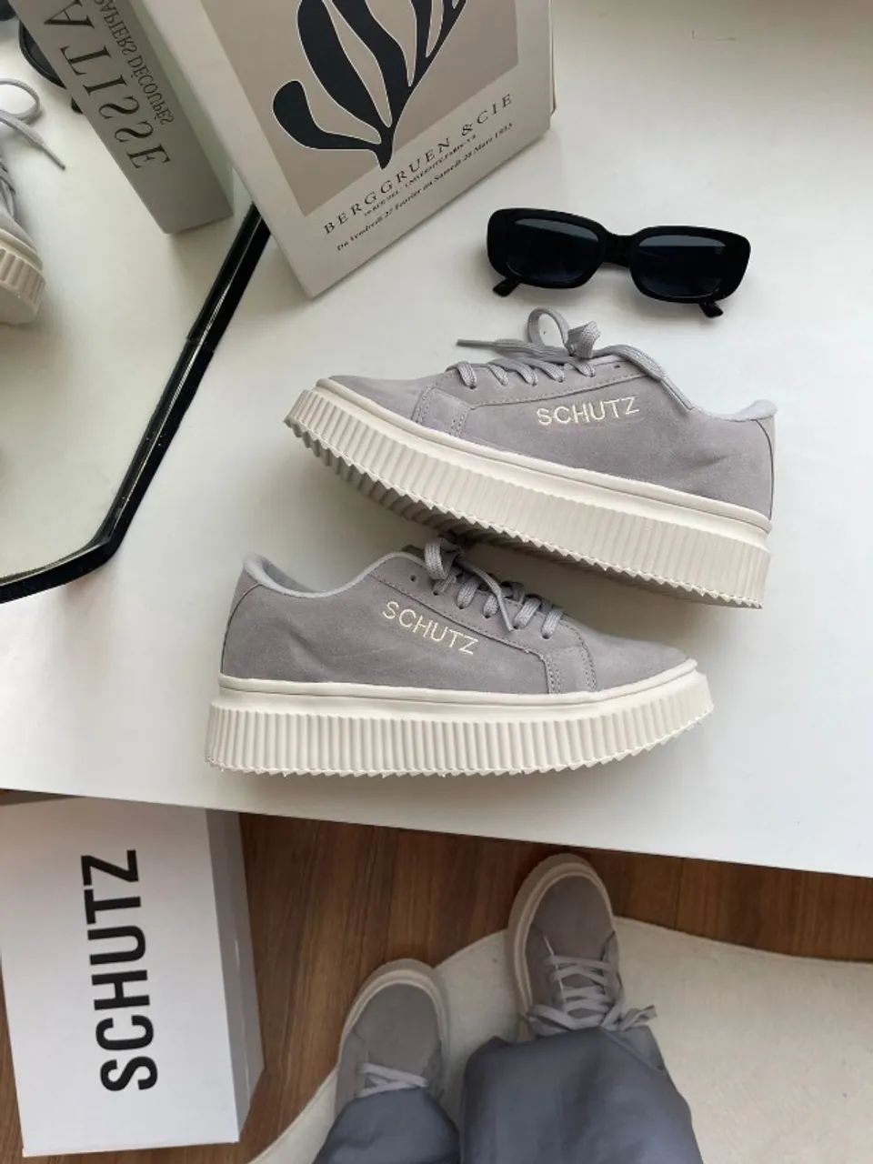 Tênis Schutz Feminino Linha Luxo Cinza/Preto/Marrom - Foto 6