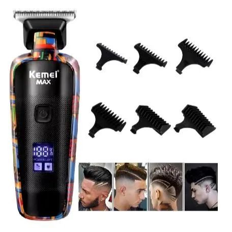 Máquina de Acabamento Kemei Max Profissional - Kit Completo