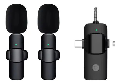 Novo Microfone Bluetooth Peining Mkf08 Sem Fio 2 Canais P2 Cor Preto