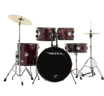 Bateria Acustica Vogga Urban Vpd122 22 Wr Vinho Preto