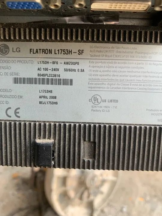 Monitor LG 17 polegadas defeito não liga  - Foto 4