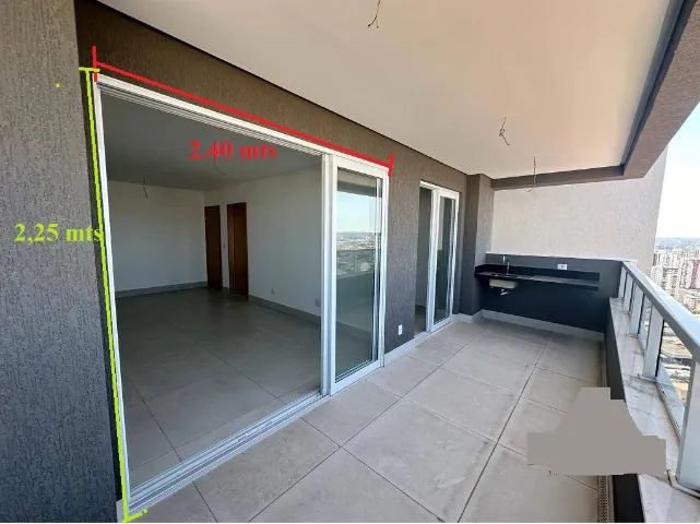 porta de correr vidro aluminio branco 3 folhas grande largura 2,40 comprimento alto padrao - Foto 5