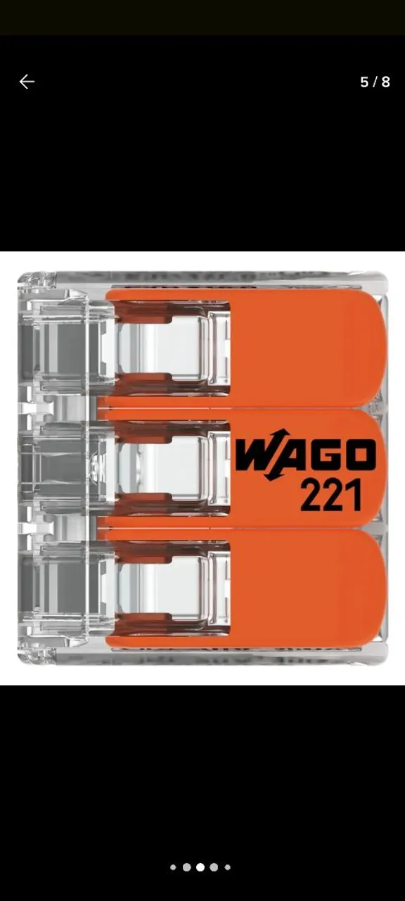 Conector WAGO Legítimo 221-413 - 3 Pólos - Até 4mm cx 50 peças