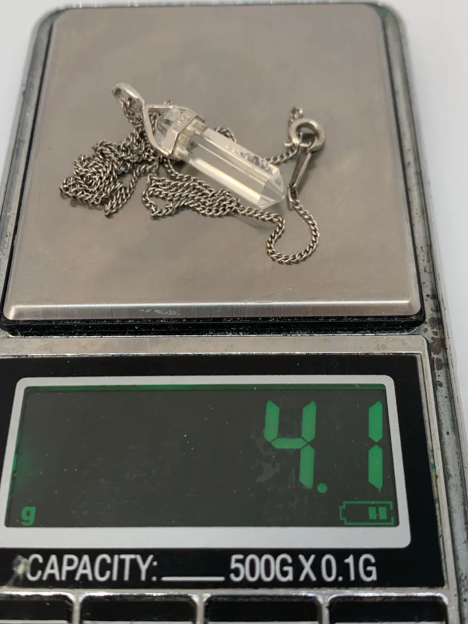 colar de prata com pingente de cristal - Foto 5