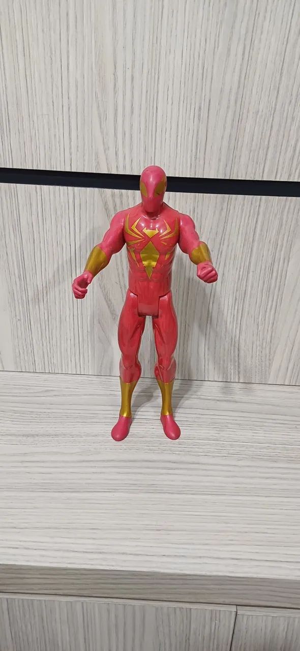 Boneco Homem-Aranha Vermelho e Dourado