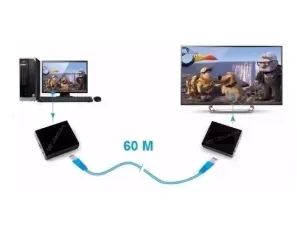 Extender Hdmi 60m Extensor Hdmi 60m 1080p Via Cabo De Rede Preto - Foto 4