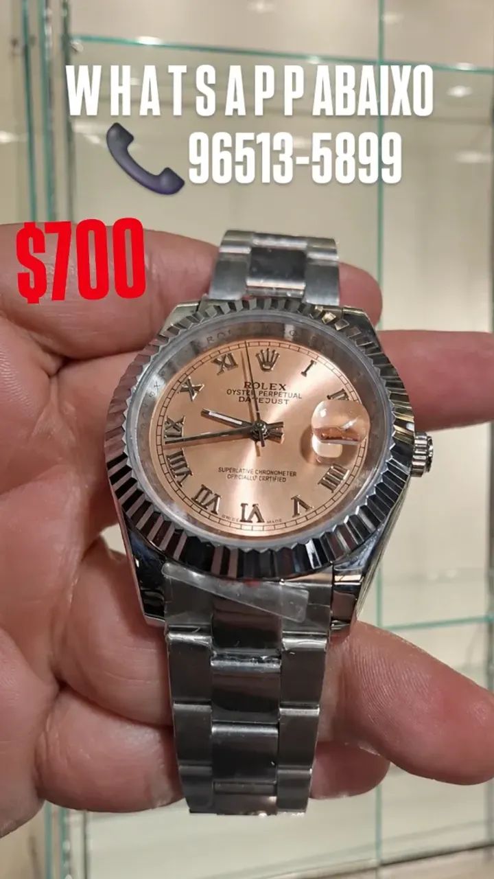 Relógio ROLEX DATEJUST AUTOMÁTICO  - SALMÃO NUMERAIS ROMANOS - Foto 3