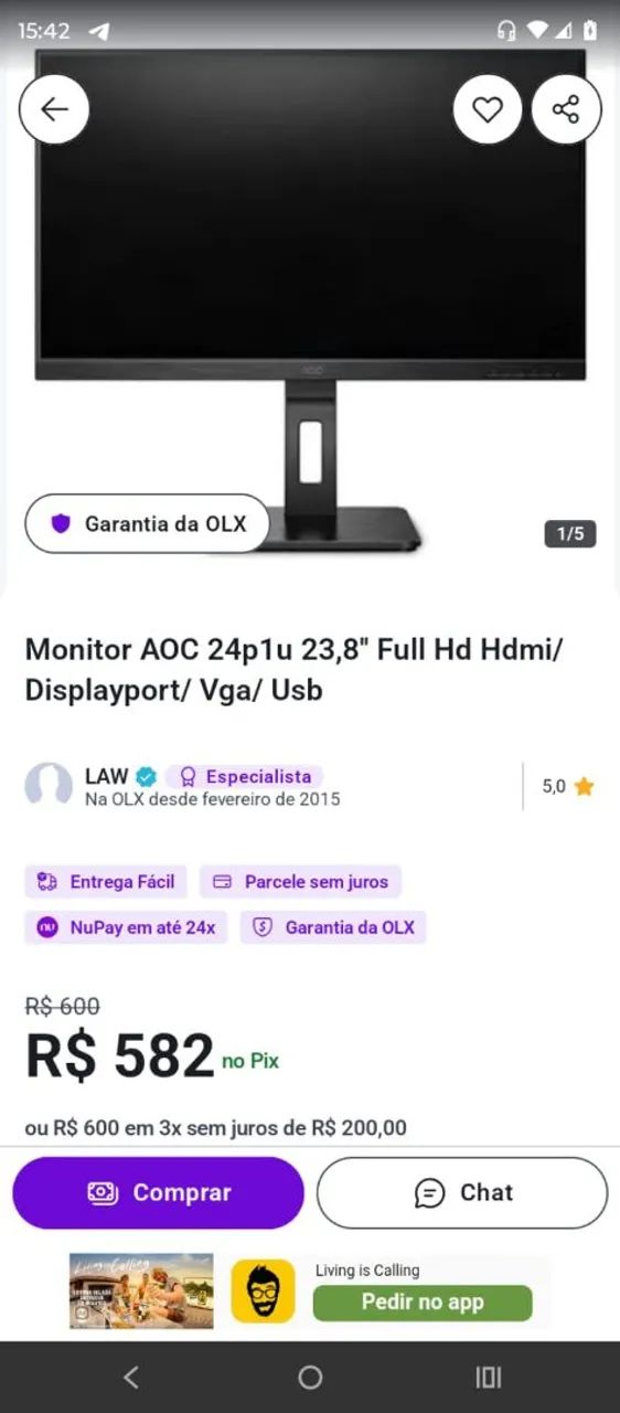 Monitor em excelente estado e Qualidade por um preço bom - Foto 3