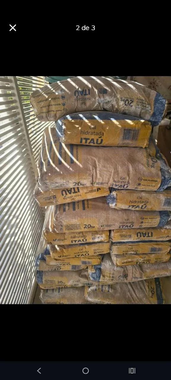 Vendo 30 pacote de cal hidratado 
