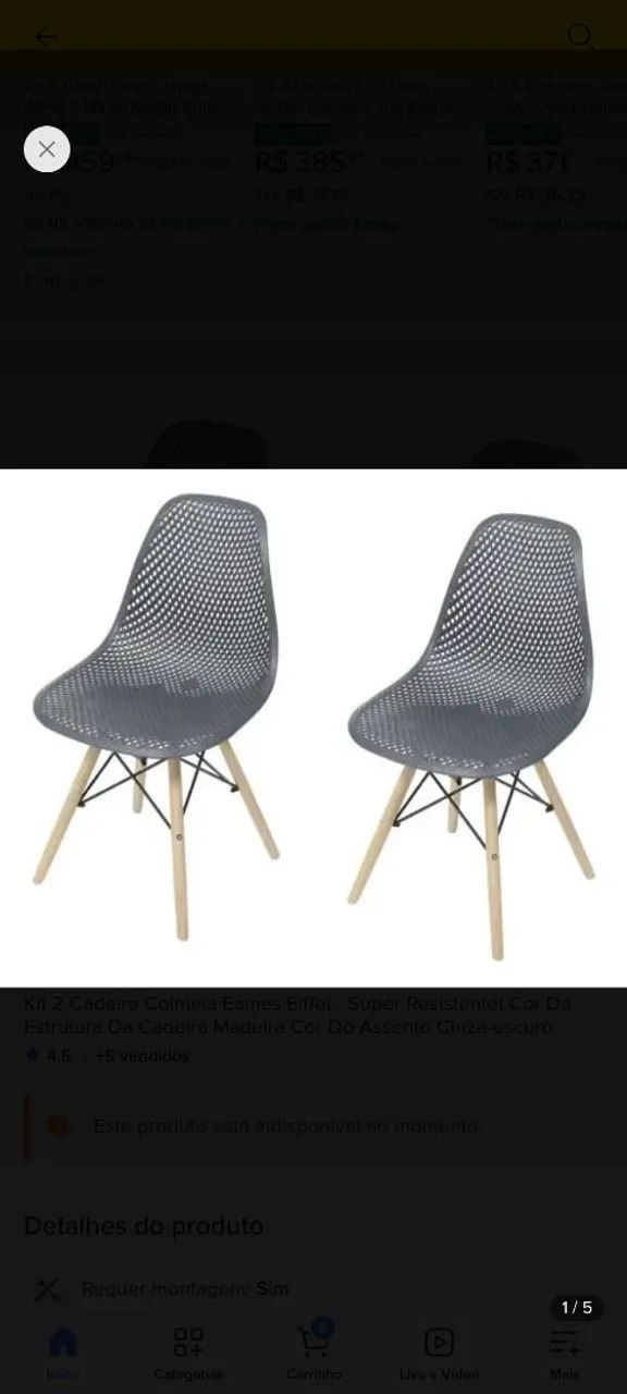 Cadeiras effel 