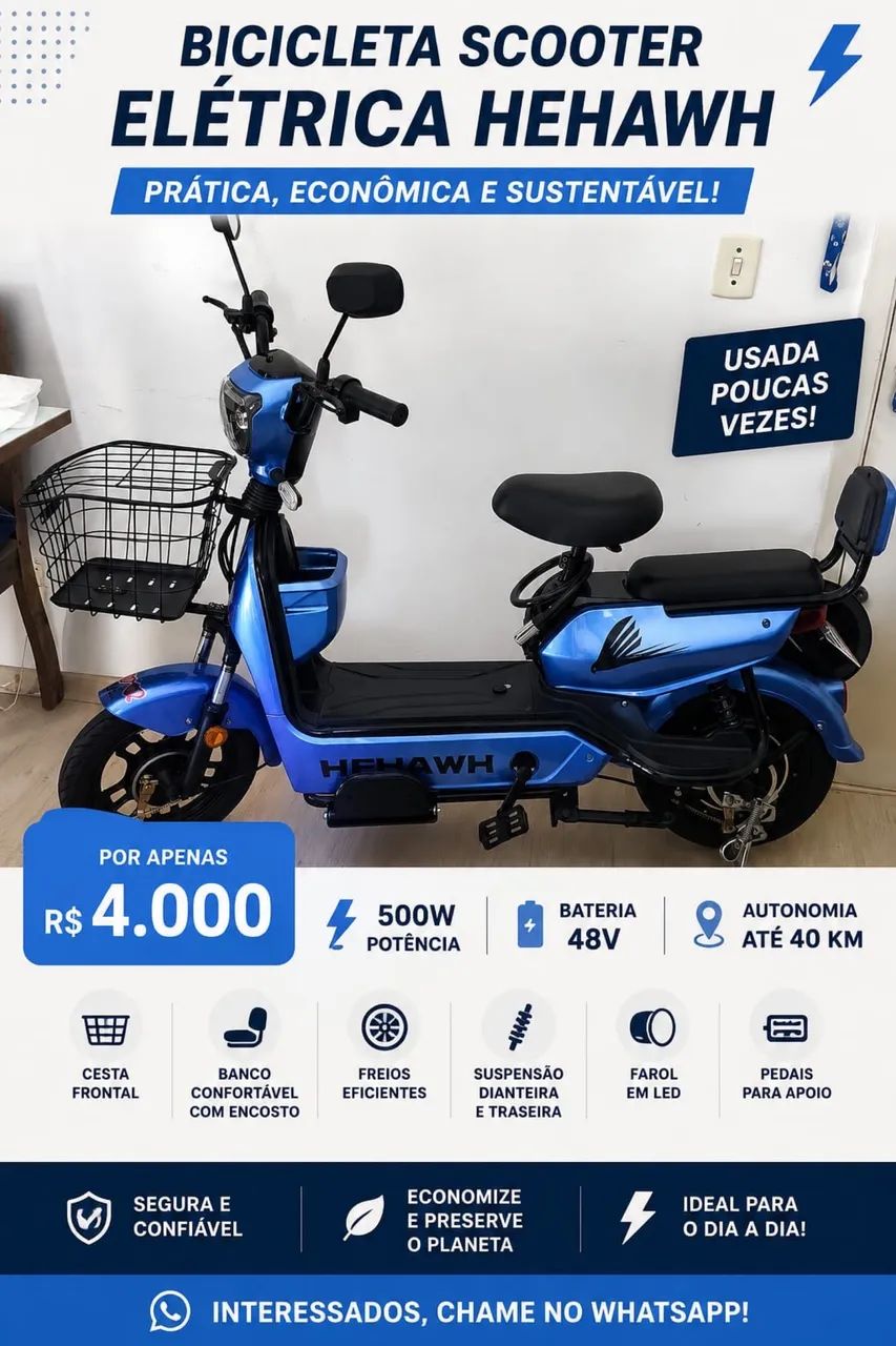 Bicicleta scooter elétrica 