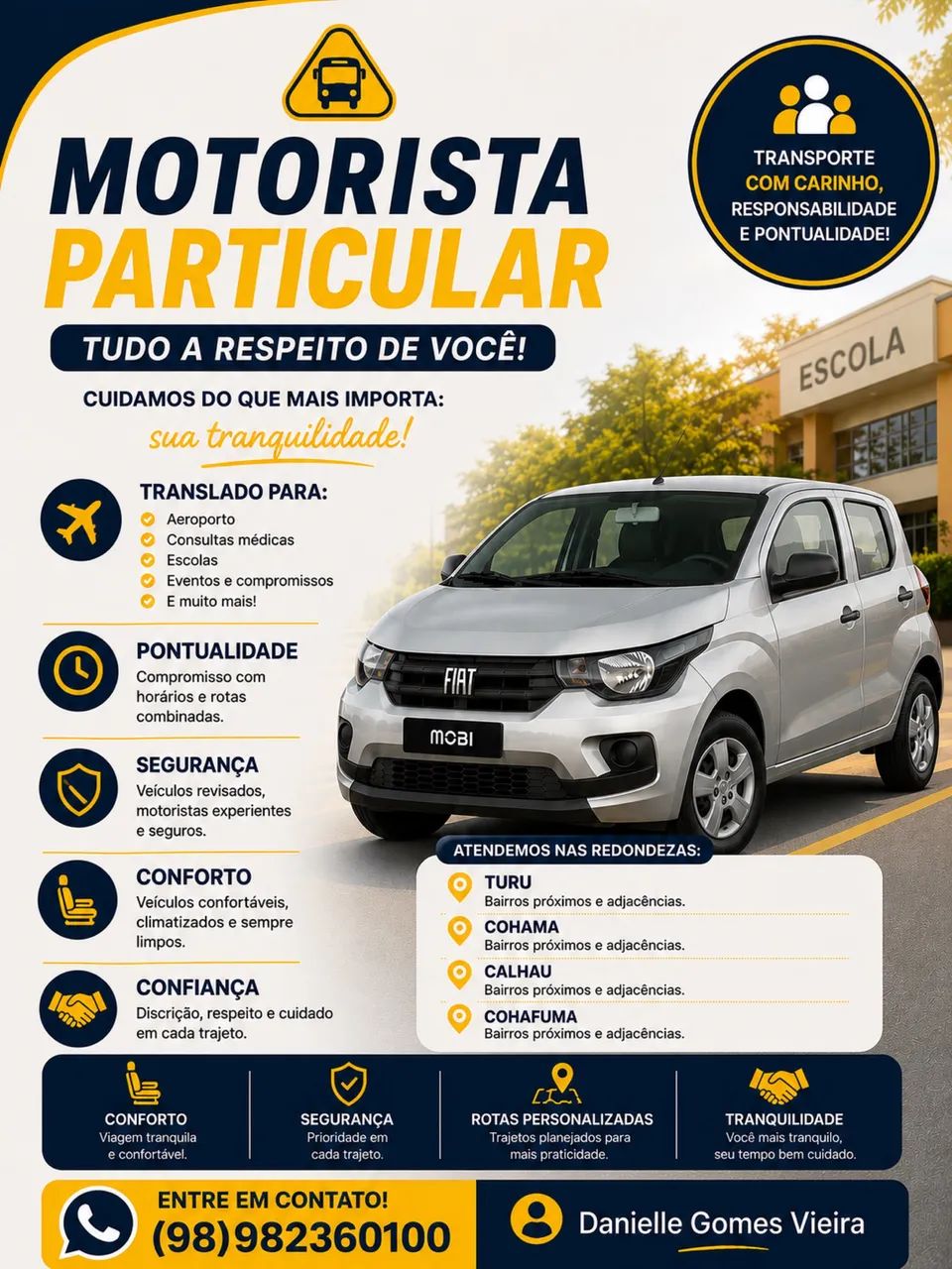 Motorista particular/transporte escolar/viagens fixas. 