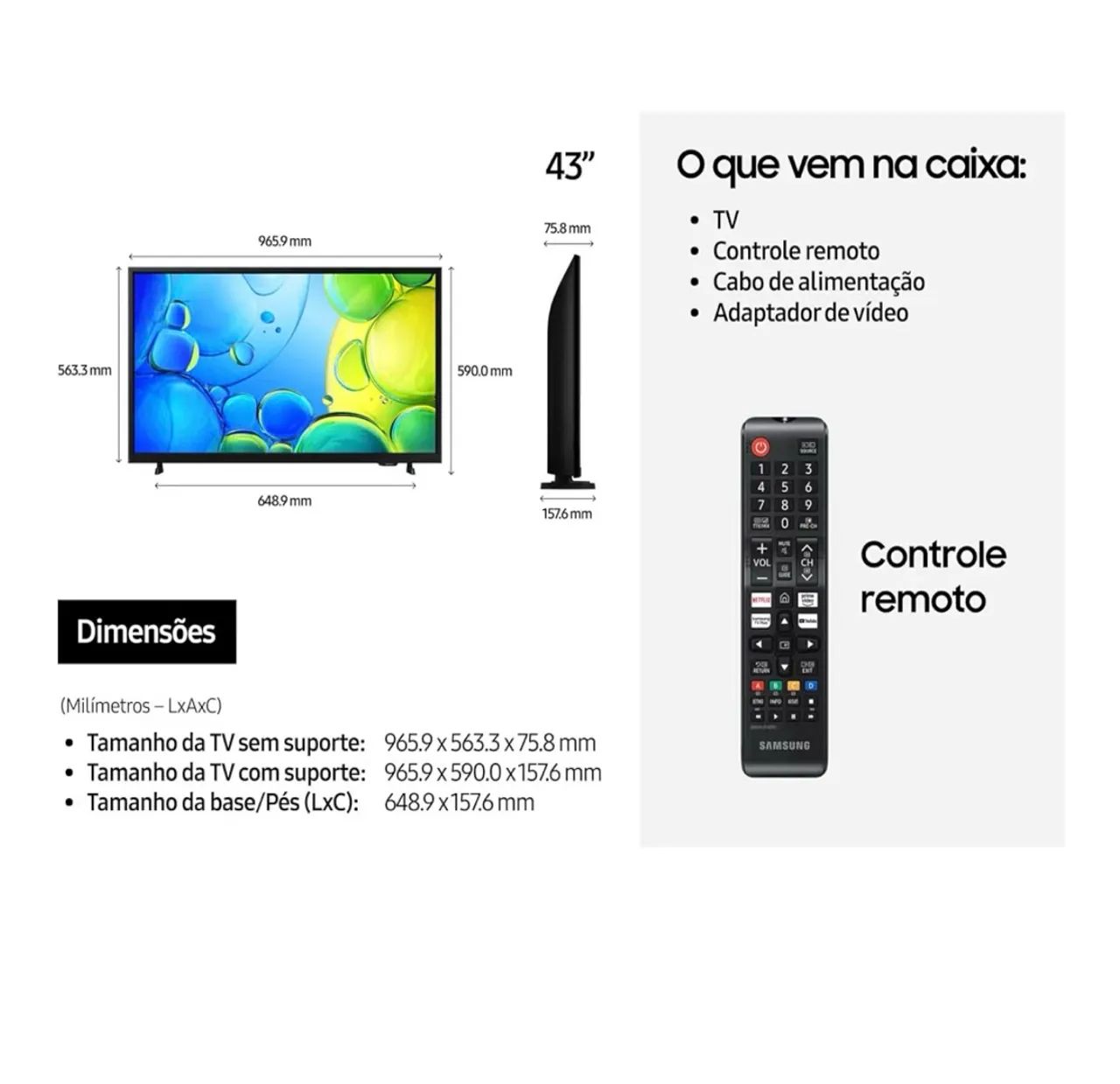 Vendo TV Samsung 43 polegadas, nova na caixa  - Foto 3