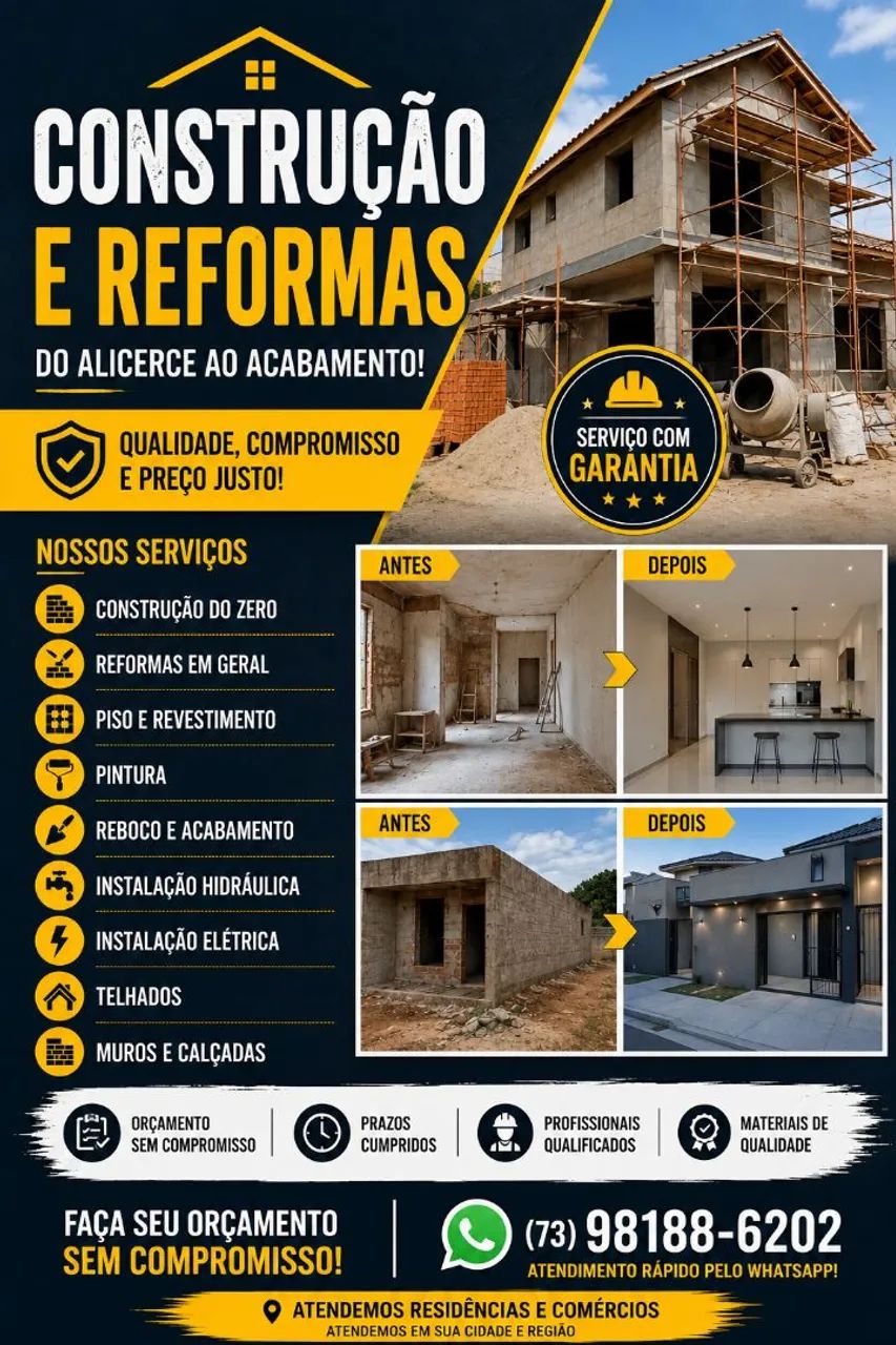 Construção e Reformas em Geral | Pedreiro Profissional 
