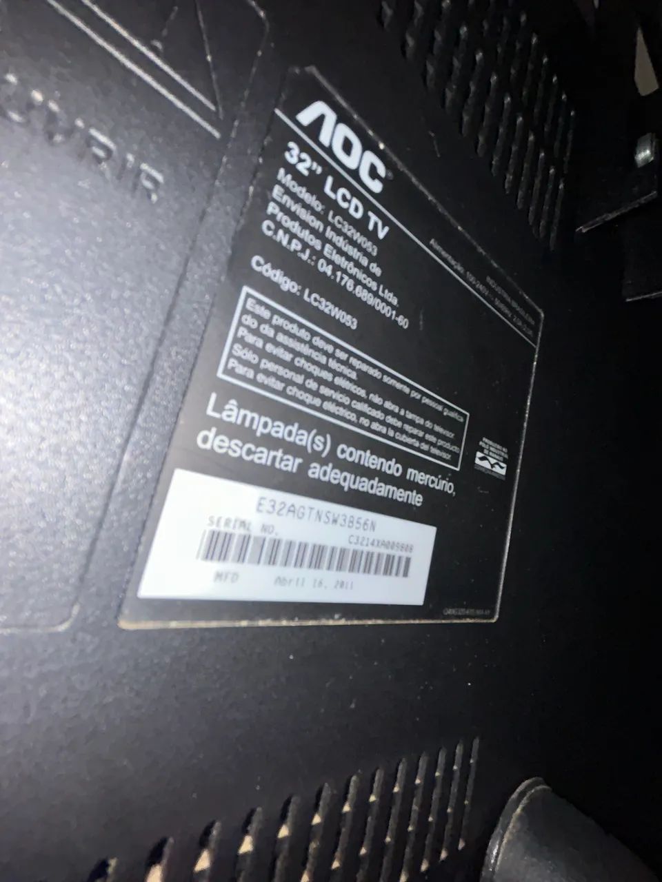 TV AOC LCD 32 + box mi smart tv + Suporte de Parede + Base Original - Foto 3