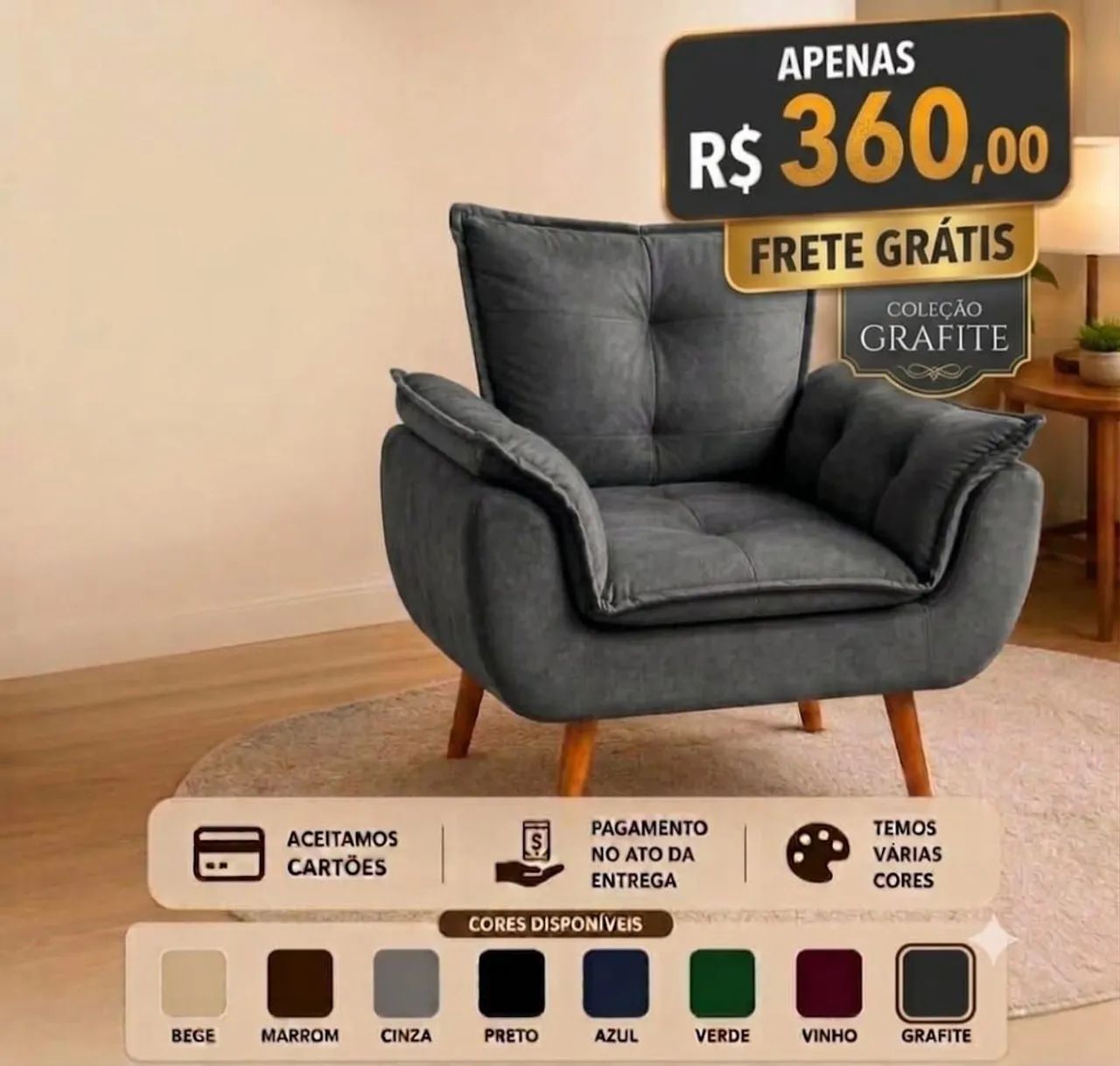Poltrona em Suede cores especiais - Foto 2