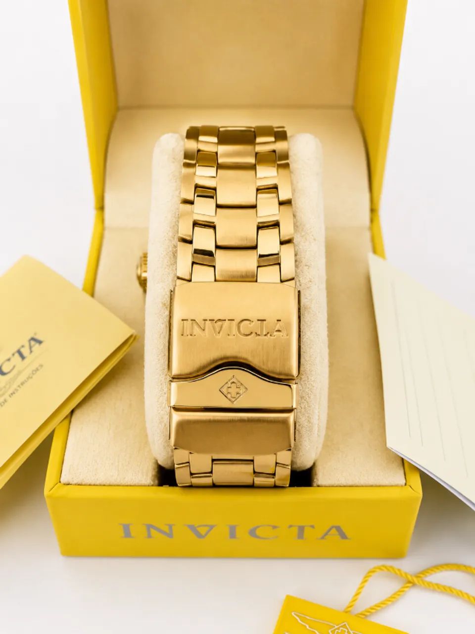 Relógio Invicta Original 17317 Cronógrafo Dourado Completo - Foto 4